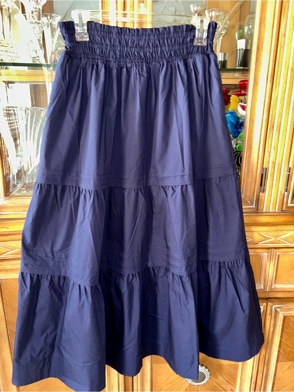 Philosophy Navy Tiered Maxi Skirt